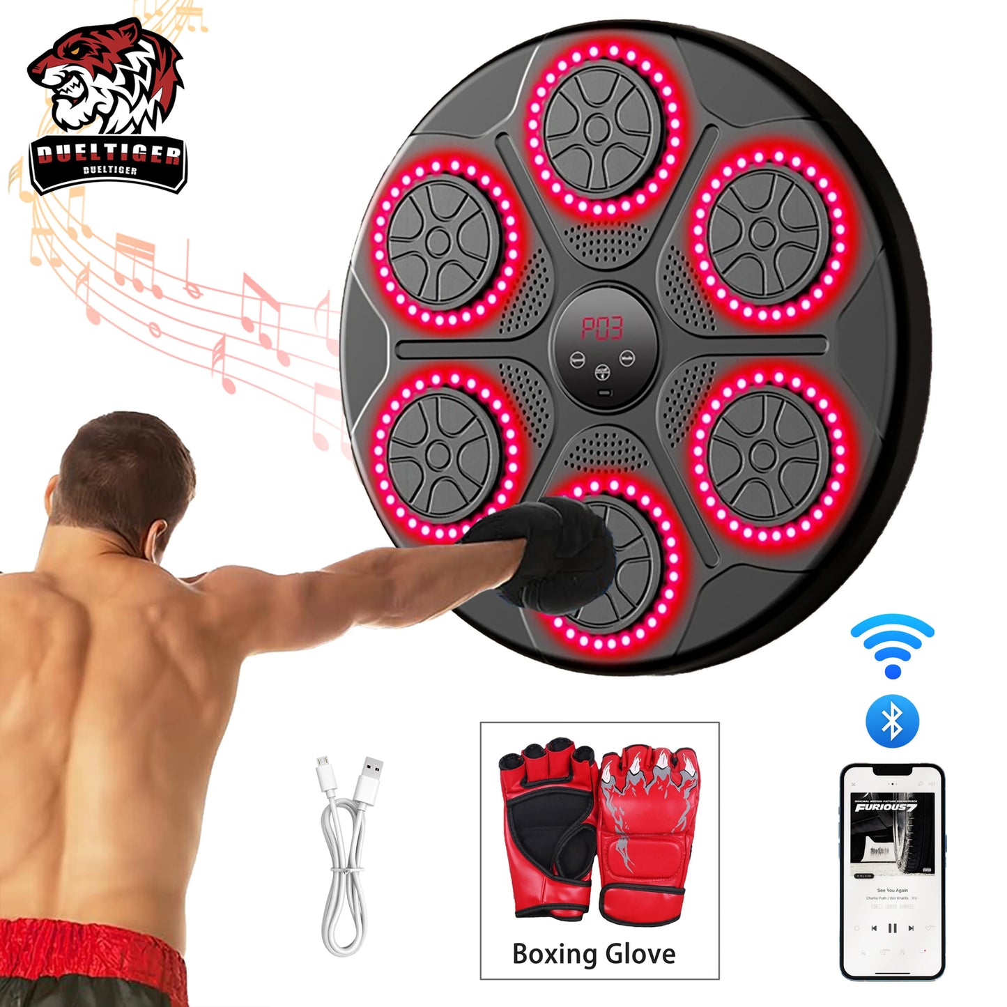 Smart Bluetooth Boxing Trainer Wall Mount