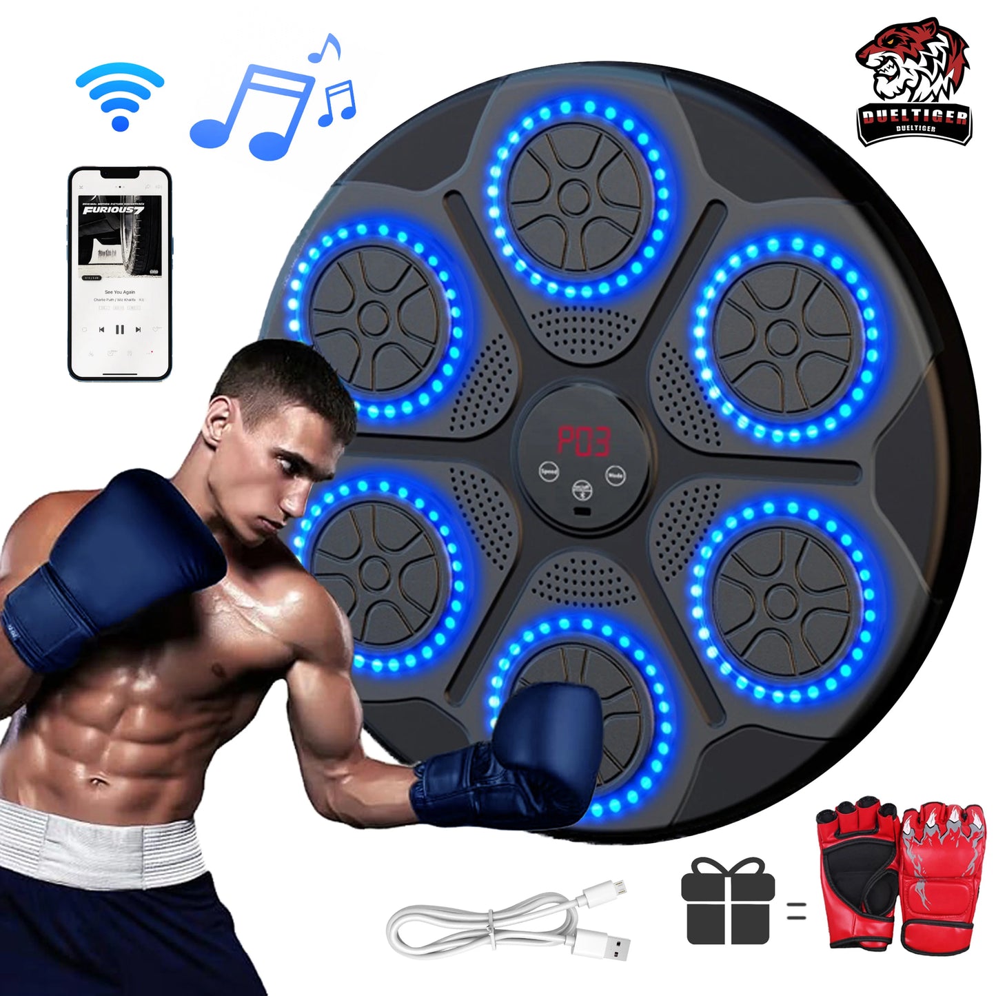 Smart Bluetooth Boxing Trainer Wall Mount